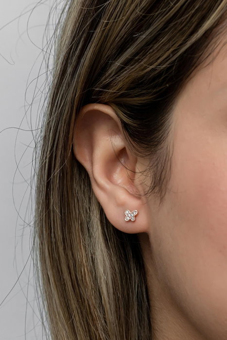 Heliophilia Silver Pendientes de Plata de Ley 925 con Oro Rosa y Circón
